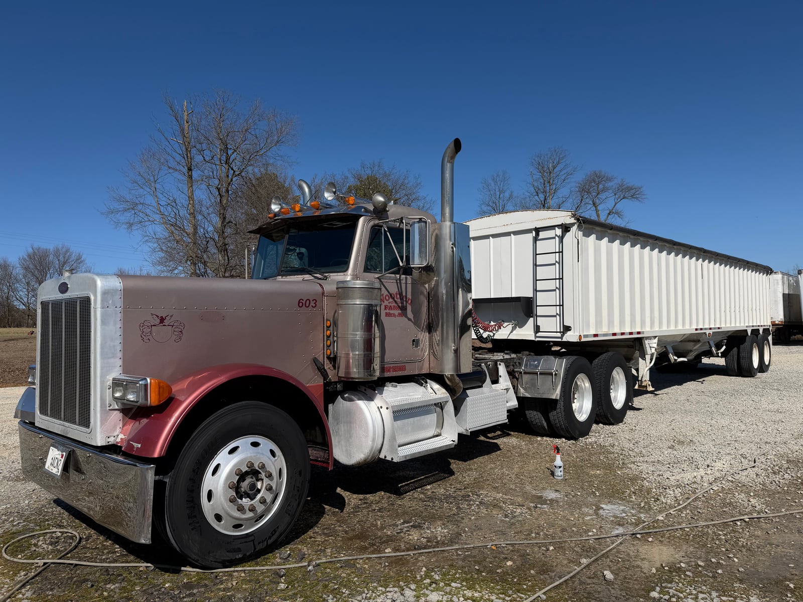 Semi truck after pressure washing by HydroStrike
